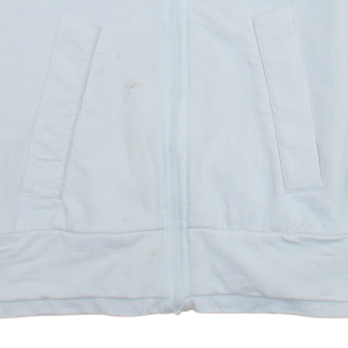 Adidas Women's White Full Zip Hoodie Size 10 Cotton Blend