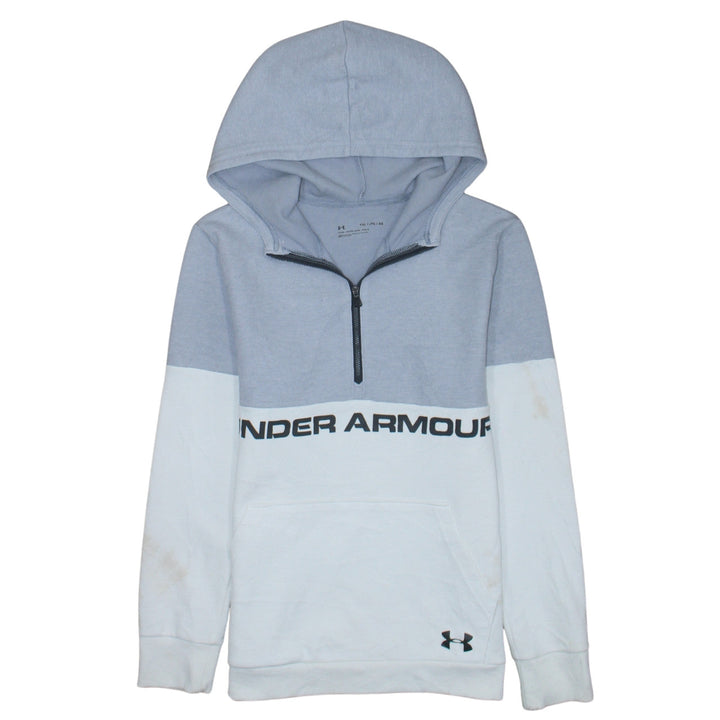 Under Armour Boys Grey Colourblock 1/4 Zip Hoodie Size 14-15 Years