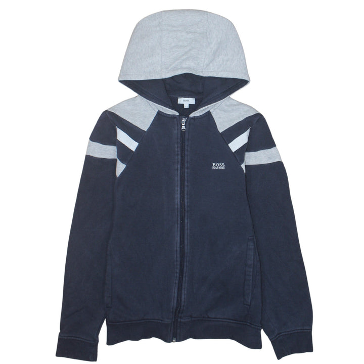 Hugo Boss Boys Navy & Grey Full Zip Hoodie Size 14 Years Classic Fit