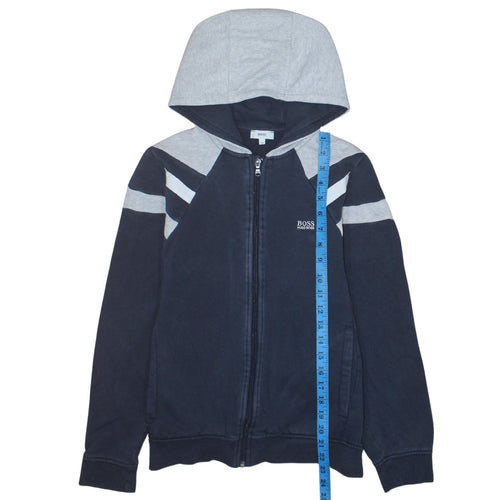 Hugo Boss Boys Navy & Grey Full Zip Hoodie Size 14 Years Classic Fit