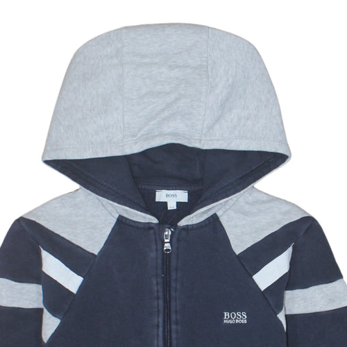 Hugo Boss Boys Navy & Grey Full Zip Hoodie Size 14 Years Classic Fit