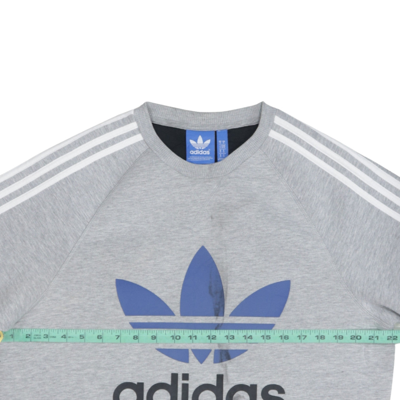 Adidas Men's Grey Crew Neck Graphic Pullover Sweatshirt M