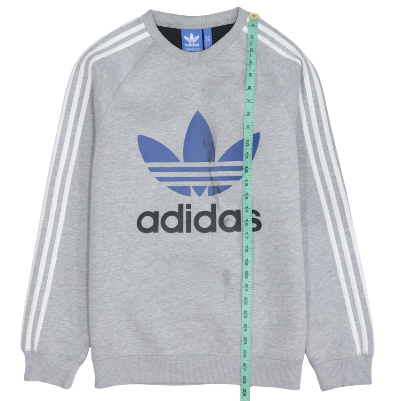 Adidas Men's Grey Crew Neck Graphic Pullover Sweatshirt M