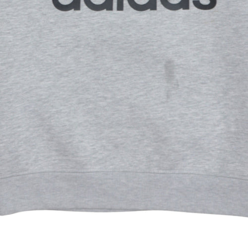 Adidas Men's Grey Crew Neck Graphic Pullover Sweatshirt M