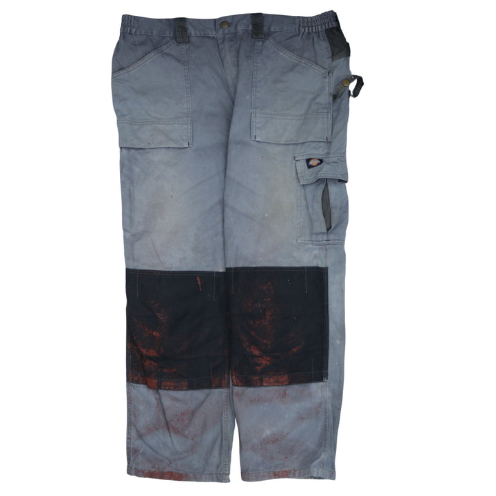 Dickies Men's Grey Cargo Work Trousers 38R Cotton Blend Durable