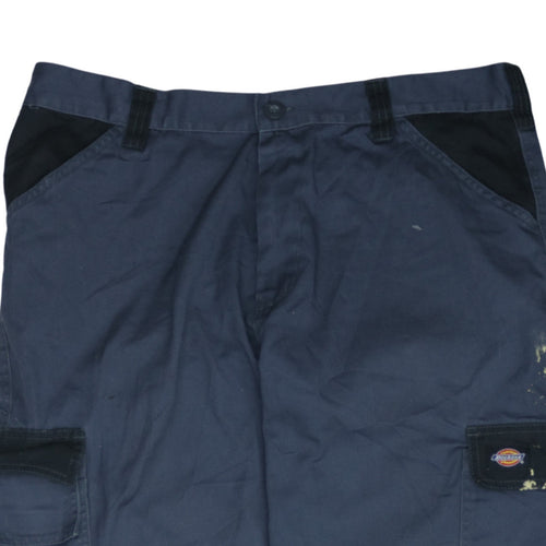 Dickies Men's Grey Cargo Work Trousers 38R Cotton Blend Durable