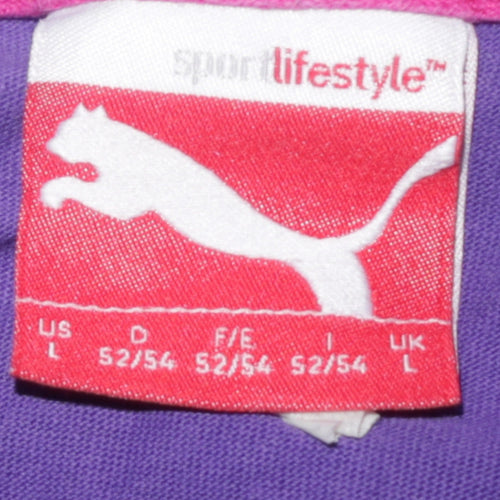 Puma Men's Purple Cotton Short Sleeve Polo Shirt Size L