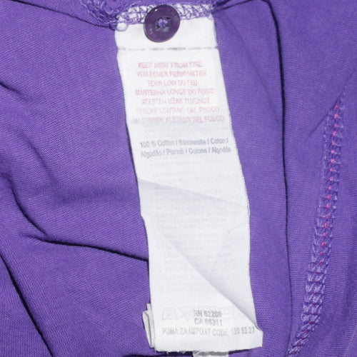 Puma Men's Purple Cotton Short Sleeve Polo Shirt Size L