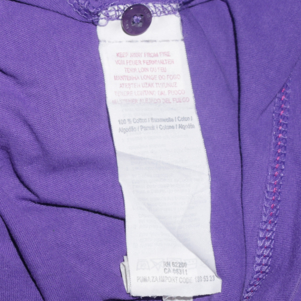 Puma Men's Purple Cotton Short Sleeve Polo Shirt Size L