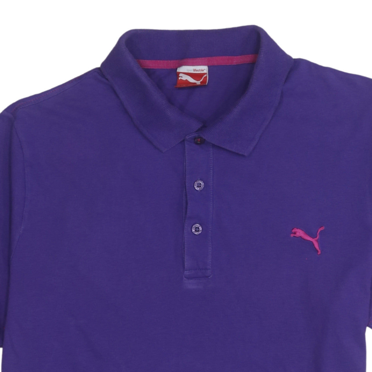 Puma Men's Purple Cotton Short Sleeve Polo Shirt Size L