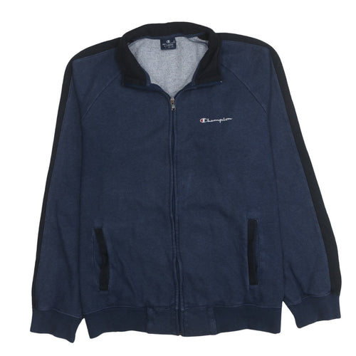 Champion Men's Navy Blue Full Zip Sweatshirt XL Cotton Blend