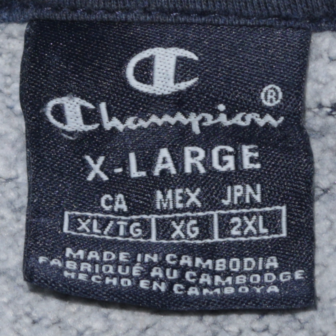 Champion Men's Navy Blue Full Zip Sweatshirt XL Cotton Blend