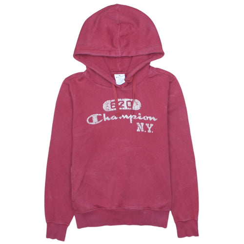 Champion Women's Red Pullover Hoodie Small Cotton Blend Fleece