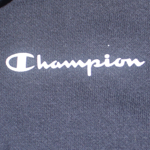 Champion Men's Black Medium Full Zip Hoodie Logo Fleece