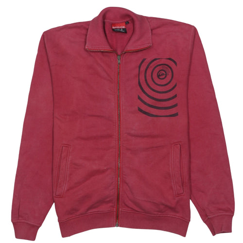 Quiksilver Mens Red Full Zip Sweatshirt M Surf Graphic Jacket