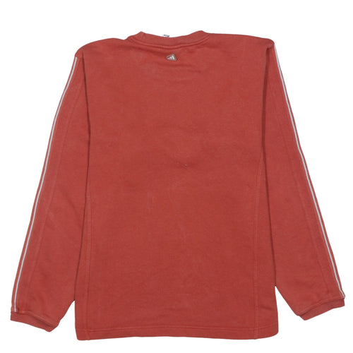 Adidas Boys Red Fleece Pullover Sweatshirt Size 140 Long Sleeve Logo Top