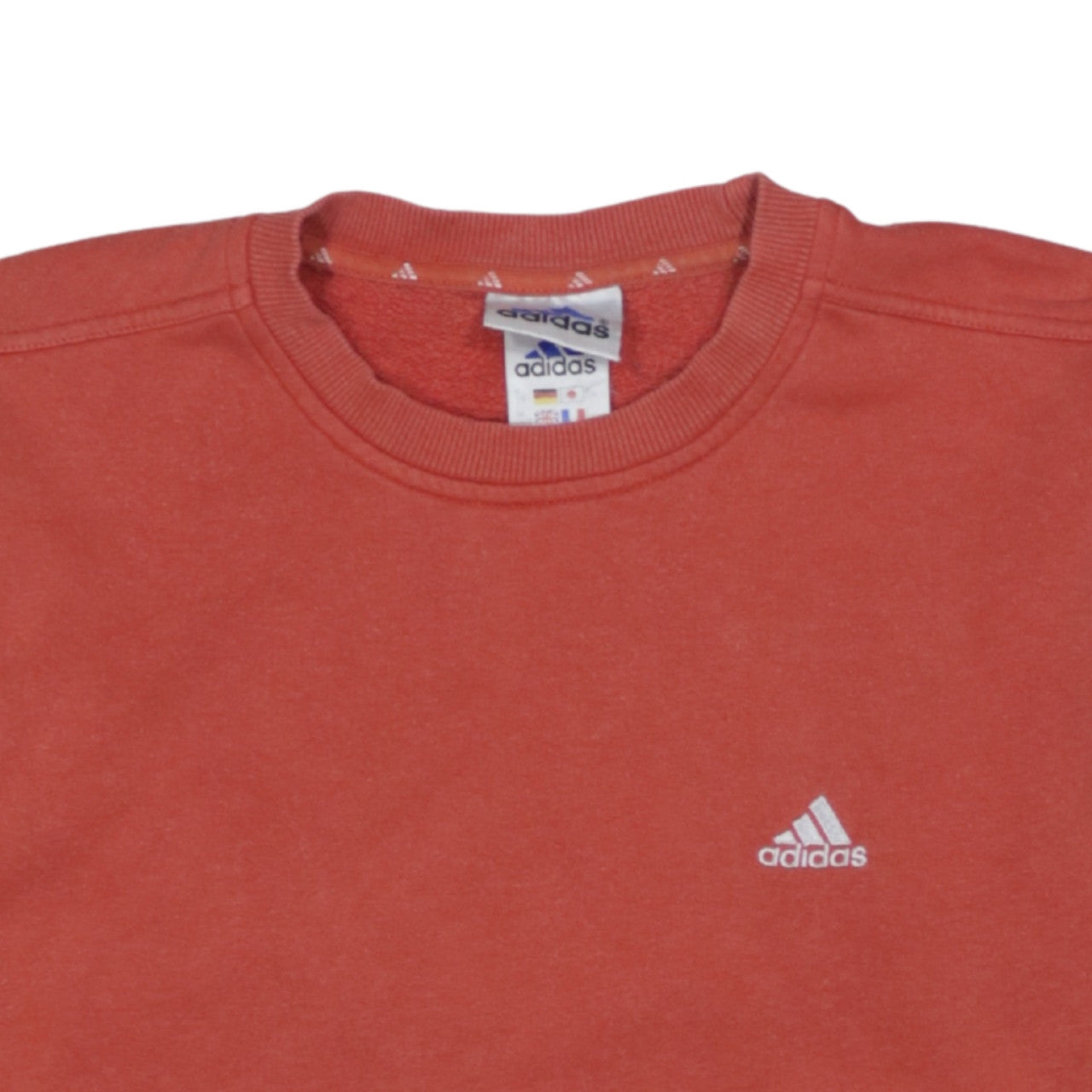 Adidas Boys Red Fleece Pullover Sweatshirt Size 140 Long Sleeve Logo Top