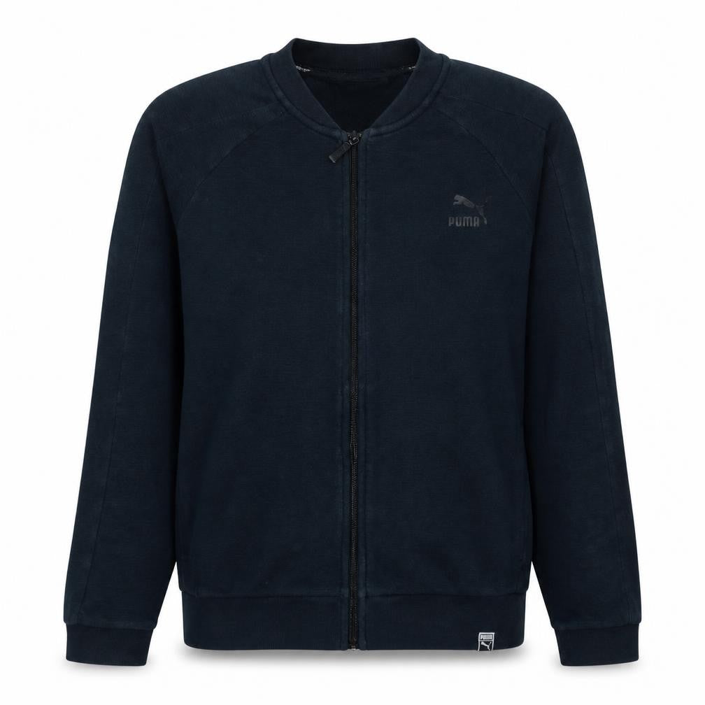 Front view of Puma Women Black Full Zip Sweatshirt, size 10, Casual Logo