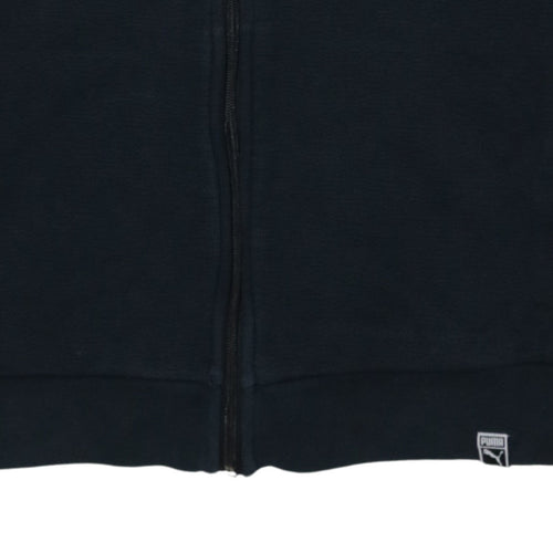 Puma Women Black Full Zip Sweatshirt Size 10 Casual Logo