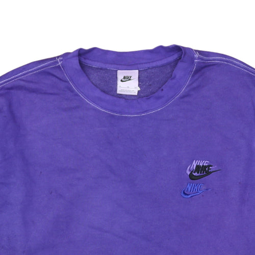 Nike Men’s Purple XL Pullover Fleece Sweatshirt Embroidered Logo