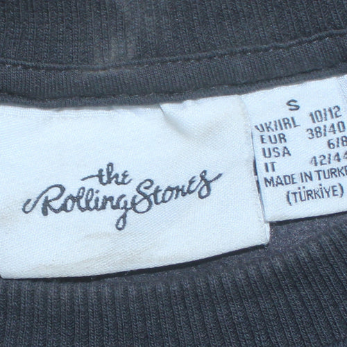The Rolling Stones Womens Black Small Pullover Sweatshirt Graphic Print
