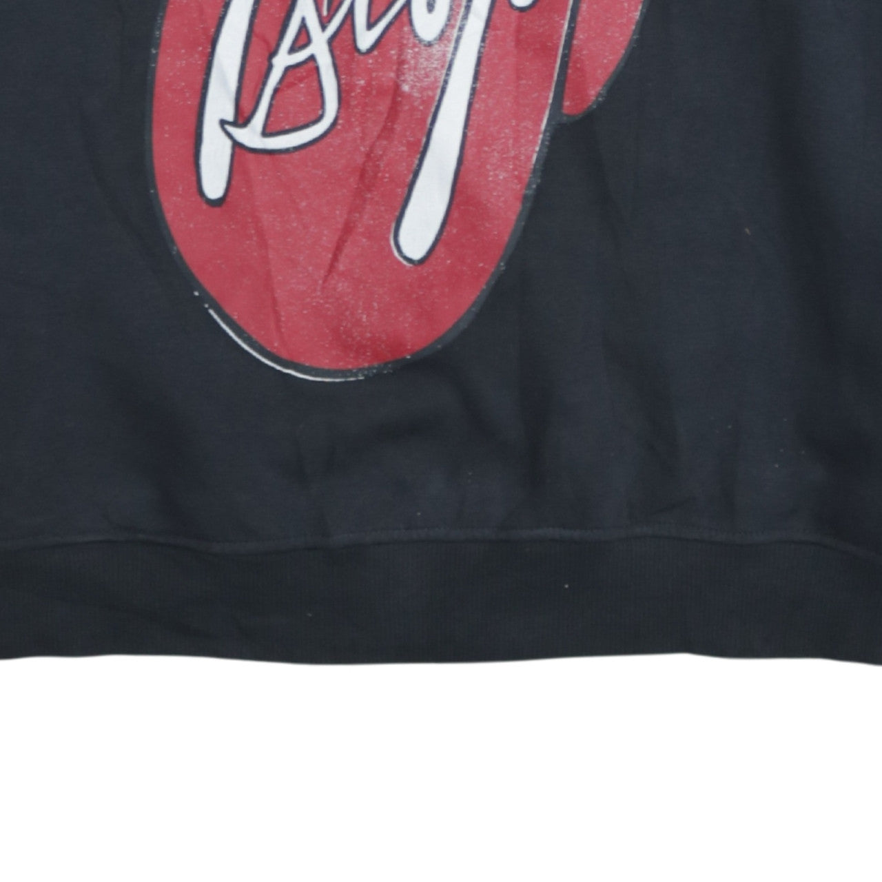 The Rolling Stones Womens Black Small Pullover Sweatshirt Graphic Print