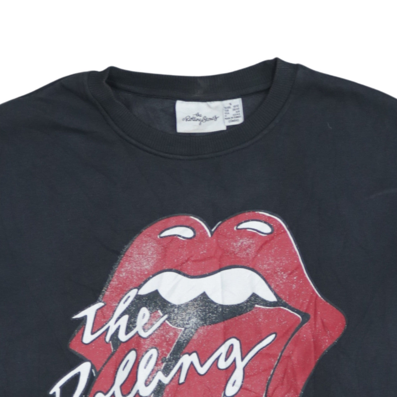 The Rolling Stones Womens Black Small Pullover Sweatshirt Graphic Print