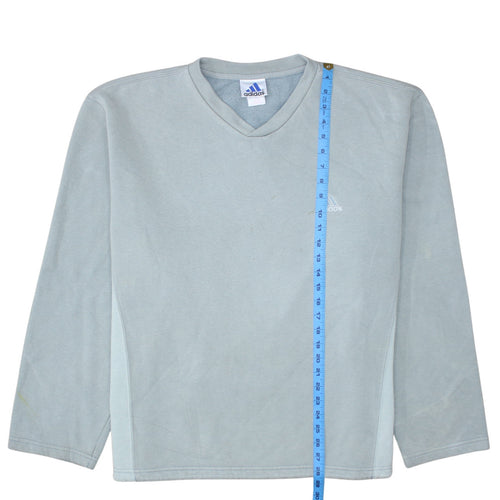 Adidas Men’s Grey V-Neck Pullover Sweatshirt L Sportswear
