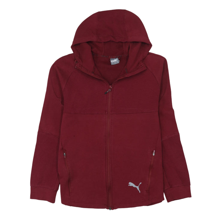 Puma Men's Red Full Zip Hoodie Size L Sportswear Fleece