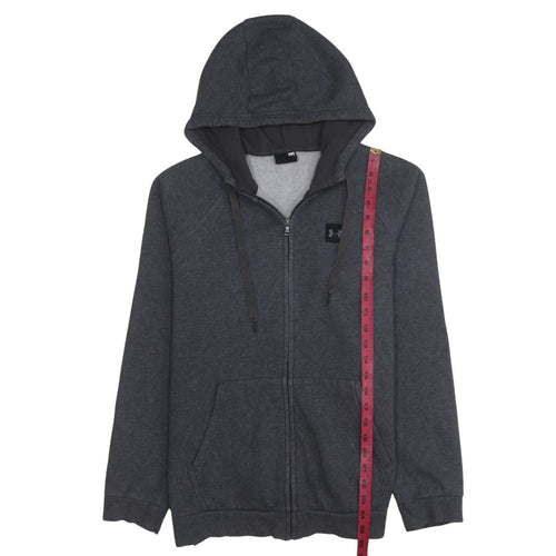 Under Armour Men's Grey Full Zip Hoodie Size L Fleece Hooded Sweatshirt