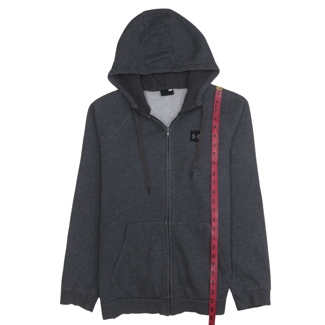 Under Armour Men's Grey Full Zip Hoodie Size L Fleece Hooded Sweatshirt
