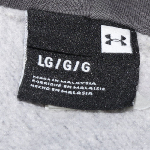 Under Armour Men's Grey Full Zip Hoodie Size L Fleece Hooded Sweatshirt