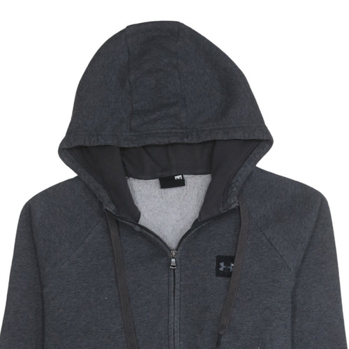 Under Armour Men's Grey Full Zip Hoodie Size L Fleece Hooded Sweatshirt
