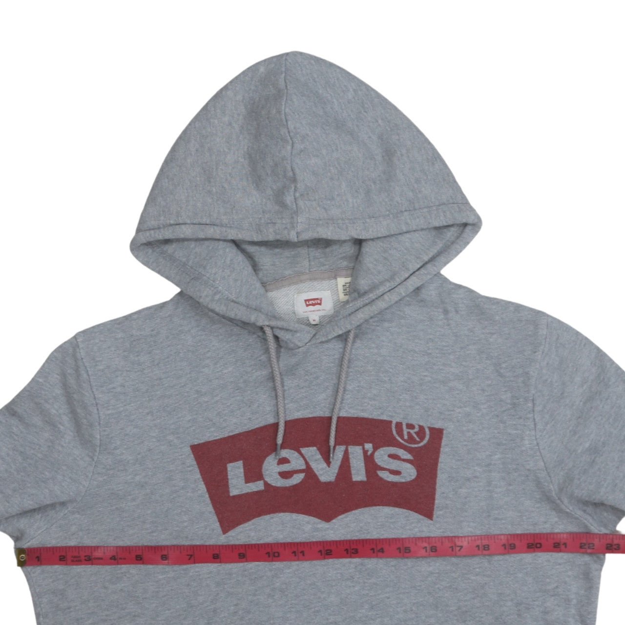 Levi's Mens Grey Pullover Hoodie M Regular Fit Graphic Print