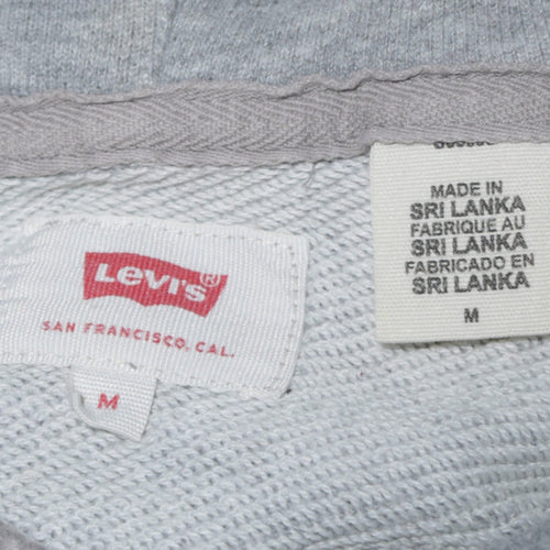 Levi's Mens Grey Pullover Hoodie M Regular Fit Graphic Print