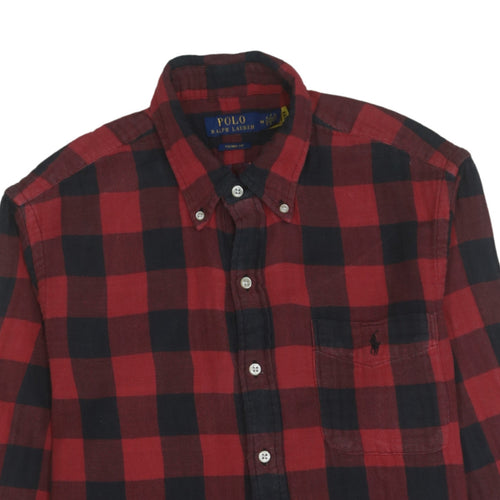 Ralph Lauren Men's Red Check Slim Fit Flannel Cotton Shirt M