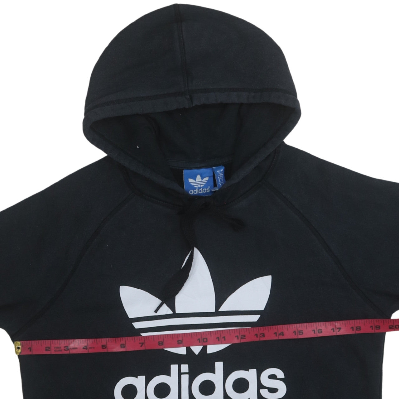 Adidas Womens Black Small Pullover Hoodie with Logo Print