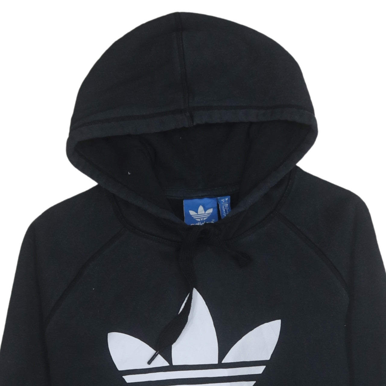 Adidas Womens Black Small Pullover Hoodie with Logo Print