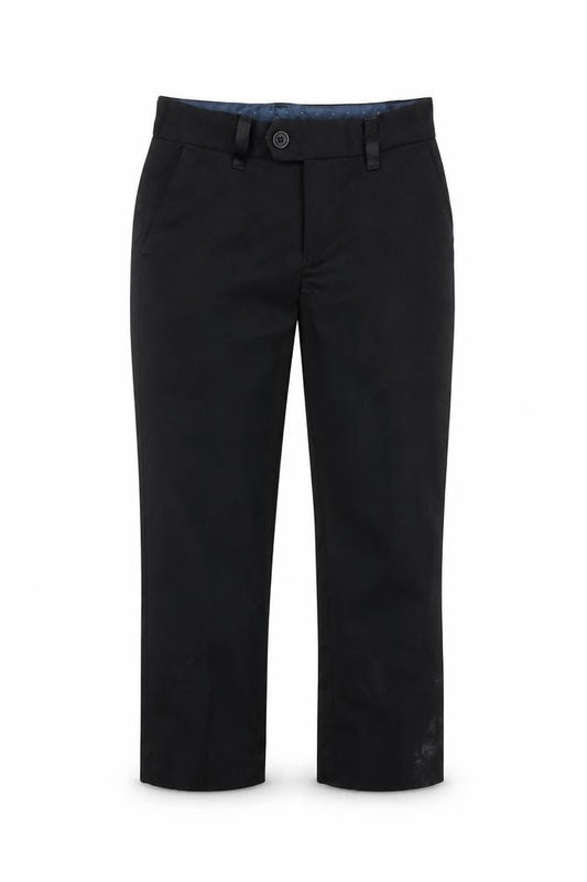 Front view of Next boys’ black 5 years slim fit trouser suit trousers formal wear
