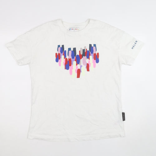 Helen Steele x Dunnes Stores Men's White Graphic Cotton T-Shirt Size S
