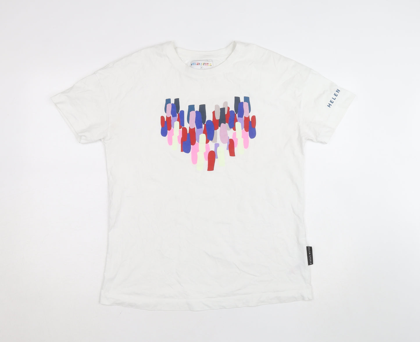 Helen Steele x Dunnes Stores Men's White Graphic Cotton T-Shirt Size S