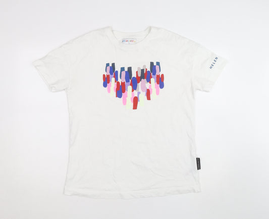 Helen Steele x Dunnes Stores Men's White Graphic Cotton T-Shirt Size S