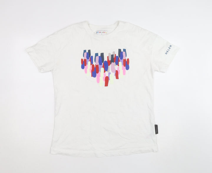 Helen Steele x Dunnes Stores Men's White Graphic Cotton T-Shirt Size S