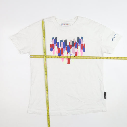 Helen Steele x Dunnes Stores Men's White Graphic Cotton T-Shirt Size S