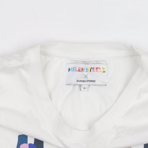 Helen Steele x Dunnes Stores Men's White Graphic Cotton T-Shirt Size S