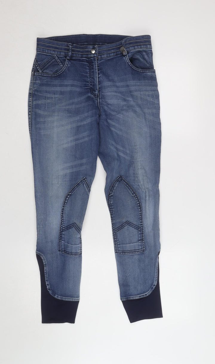 Premier Equine Womens Blue Denim Riding Jeans Size 30 Stretch Cotton Blend Mid Rise