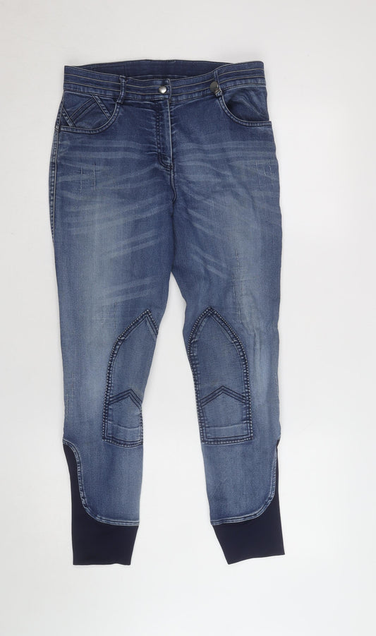 Premier Equine Womens Blue Denim Riding Jeans Size 30 Stretch Cotton Blend Mid Rise