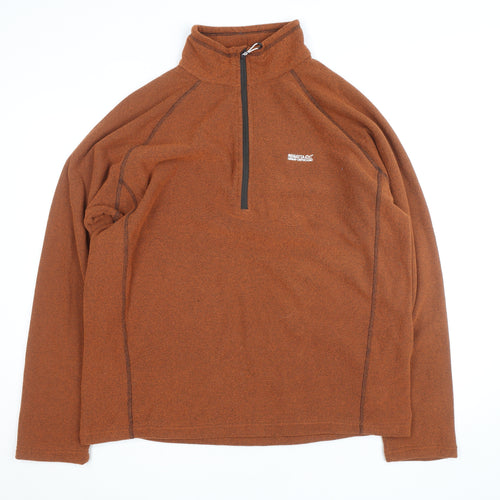 Regatta Mens Brown 2XL Fleece Half Zip Outdoor Active Jacket