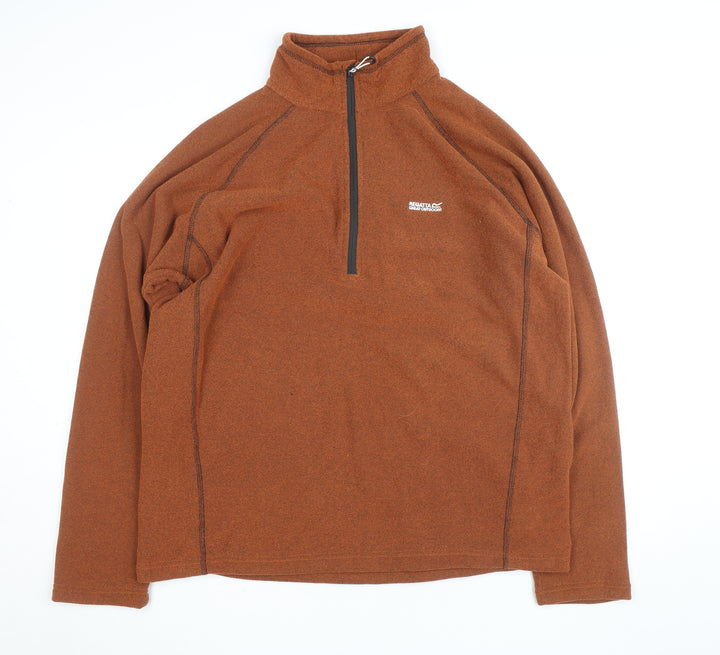 Regatta Mens Brown 2XL Fleece Half Zip Outdoor Active Jacket