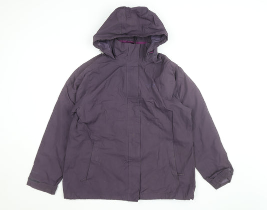 Regatta Women's Purple Waterproof Hooded Windbreaker Jacket UK 16